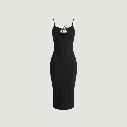 Stretchy Keyhole Midi Dress