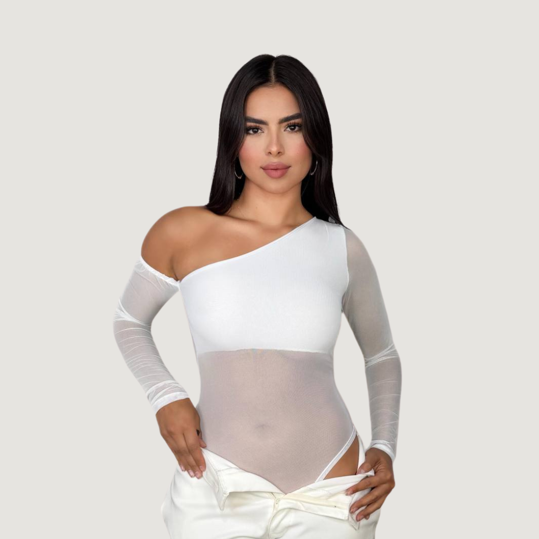 One-Shoulder Mesh Bodysuit