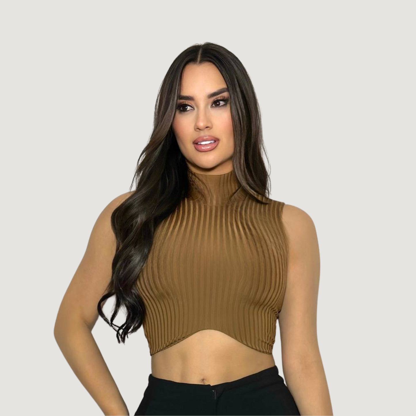 High Neck Tank Top - Chic Style