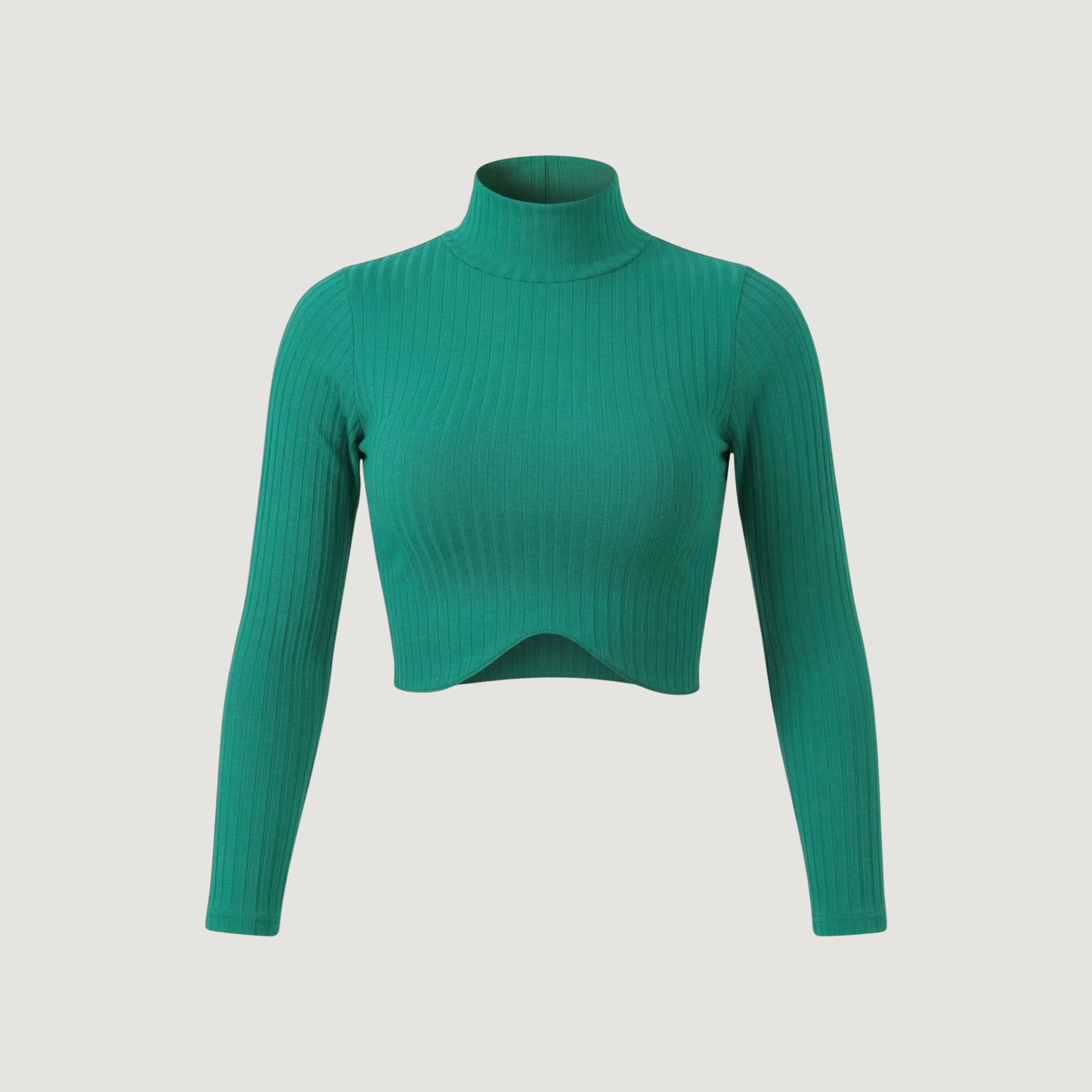 Turtleneck Tank Top - Long Sleeves - Ribbed