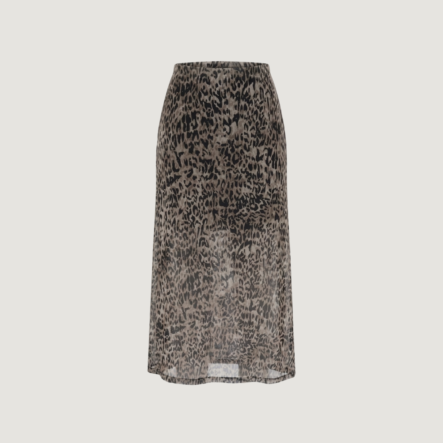 Mesh A-Line Animal Print Skirt