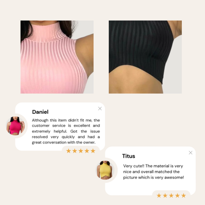 High Neck Tank Top - Chic Style