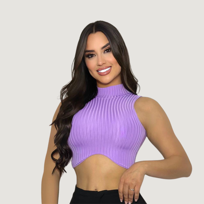 High Neck Tank Top - Chic Style