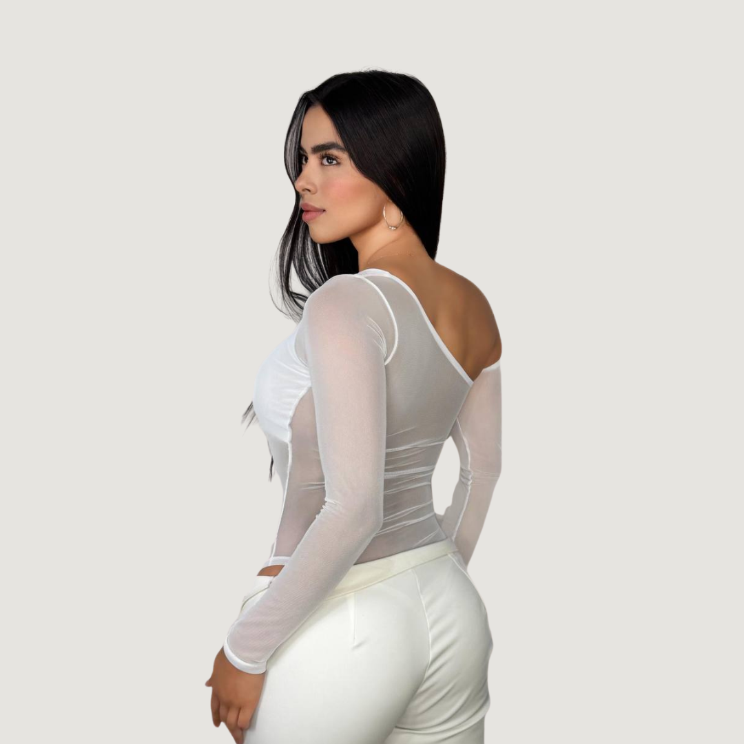 One-Shoulder Mesh Bodysuit
