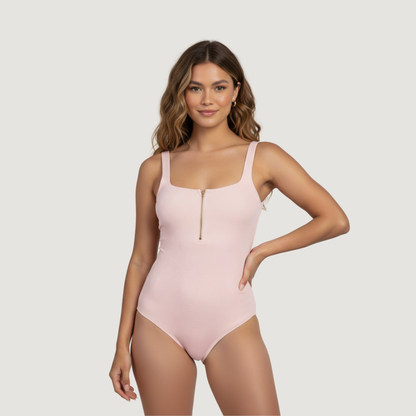 Zipper Bodysuit - Ribbed Material