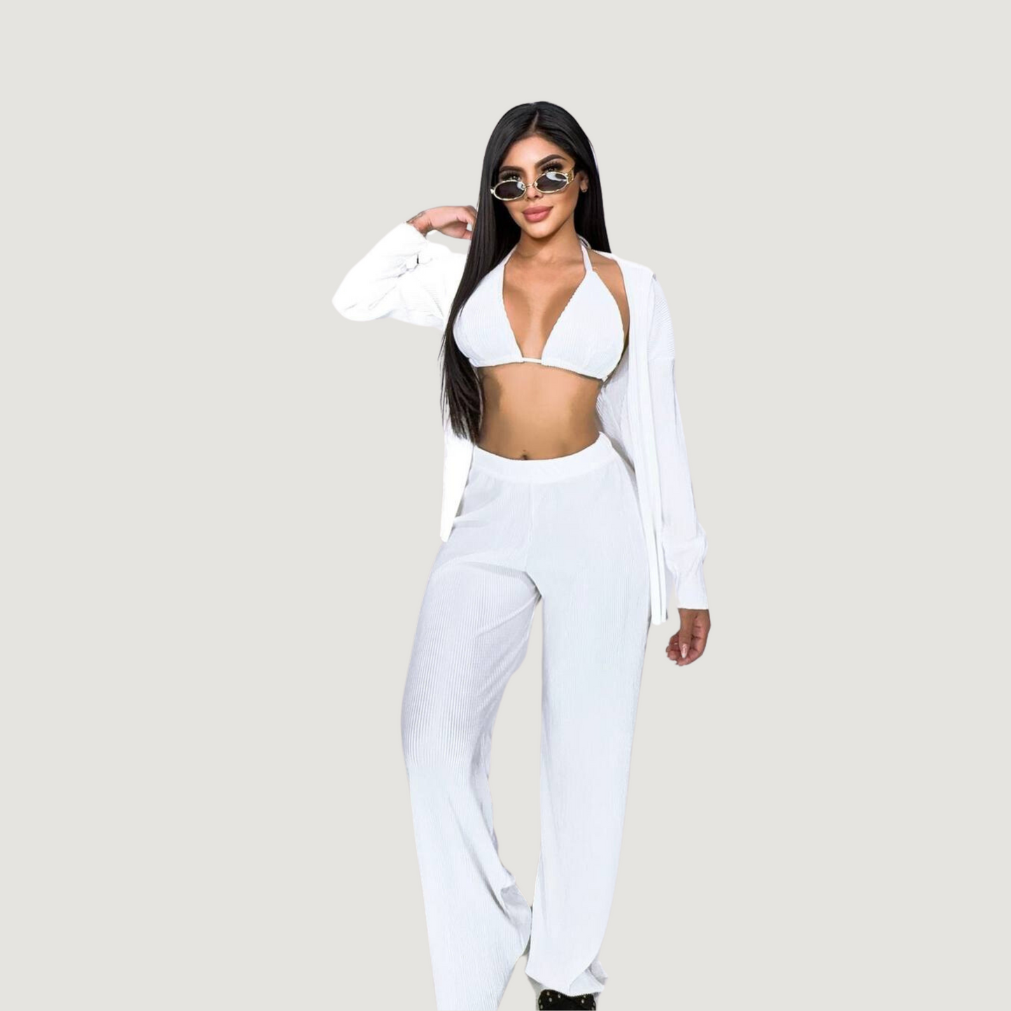 Comfortable 3-Piece Silk Set - Saida Fashion 