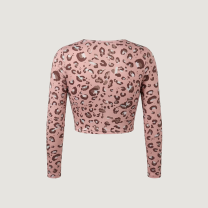 Long Sleeve Crop Top - Open Neckline