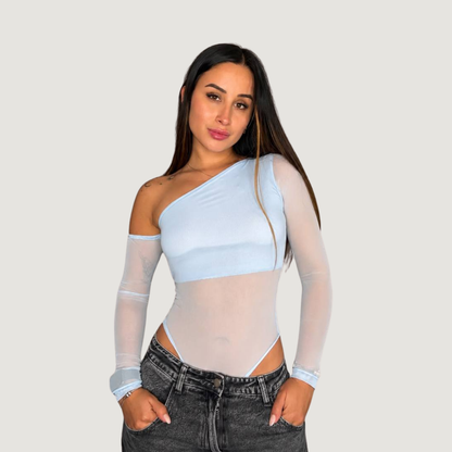 One-Shoulder Mesh Bodysuit