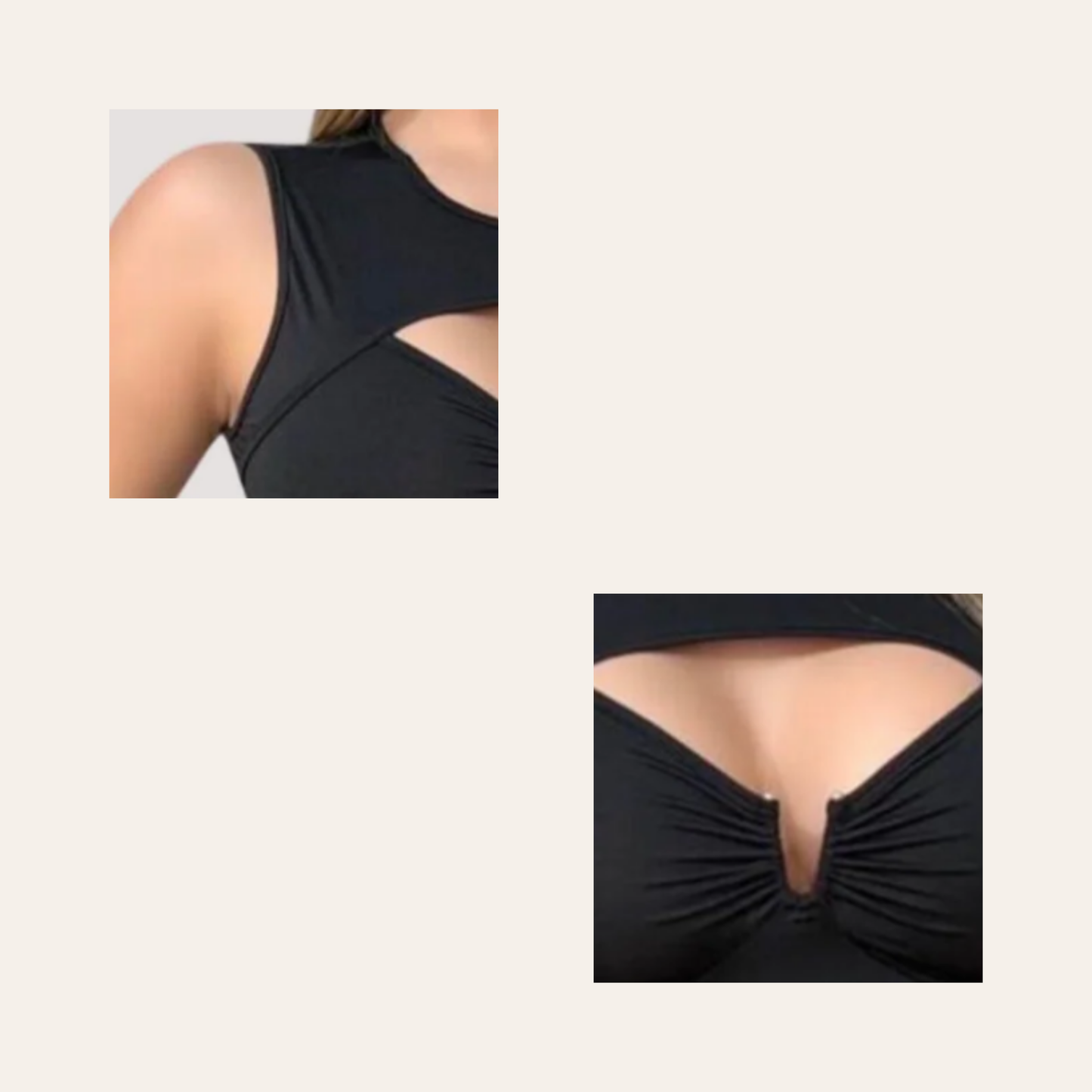 Cut Out Top with Metallic Neckline Accent