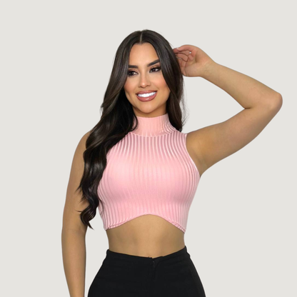 High Neck Tank Top - Chic Style