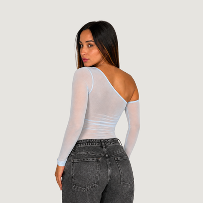 One-Shoulder Mesh Bodysuit