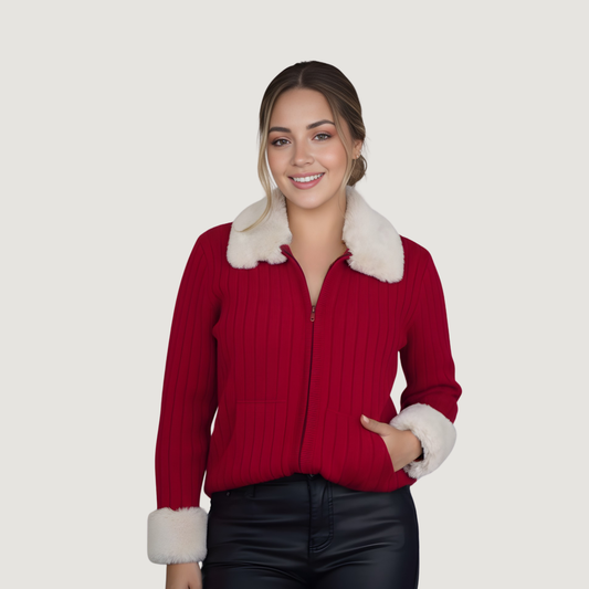 Winter Jacket with a Faux Fur Collar