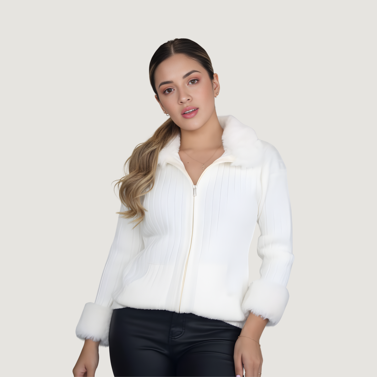 Winter Jacket with a Faux Fur Collar