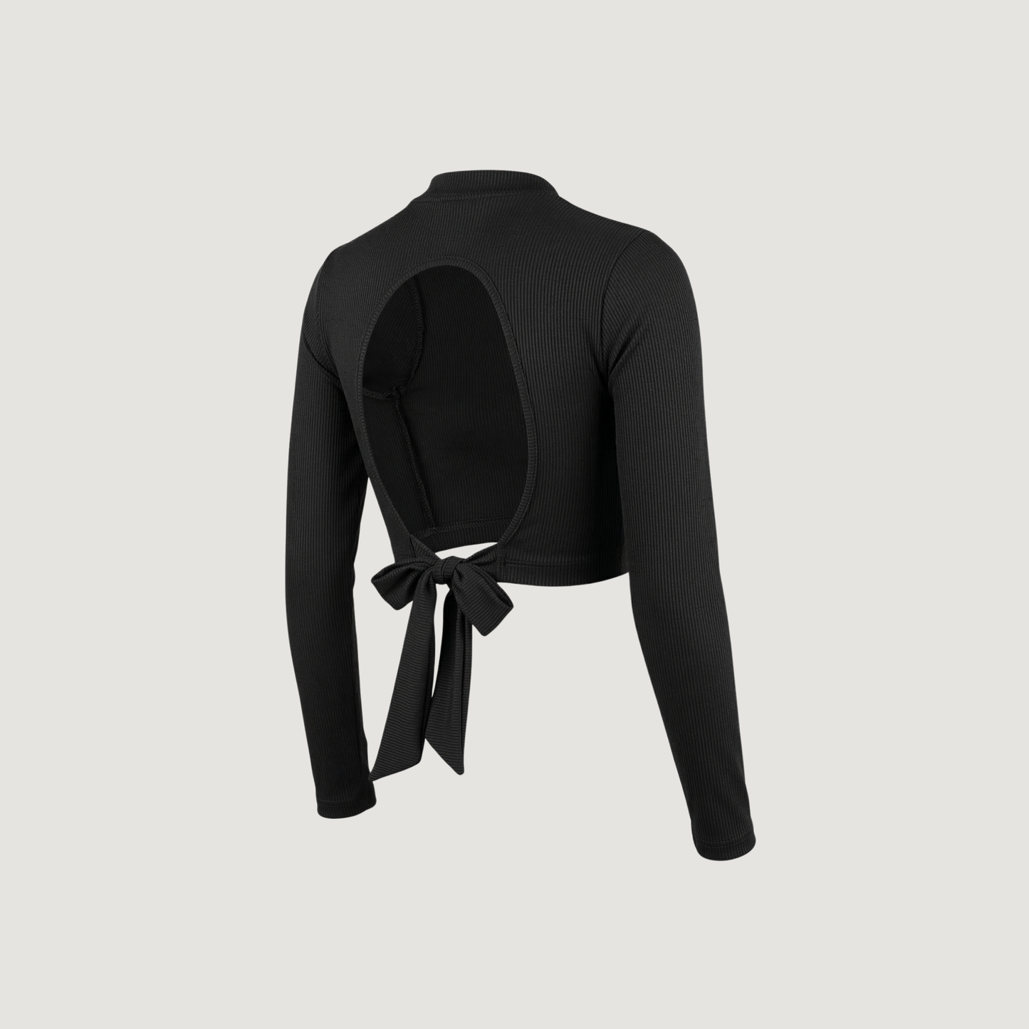 Ribbed Backless Long Sleeve Top..