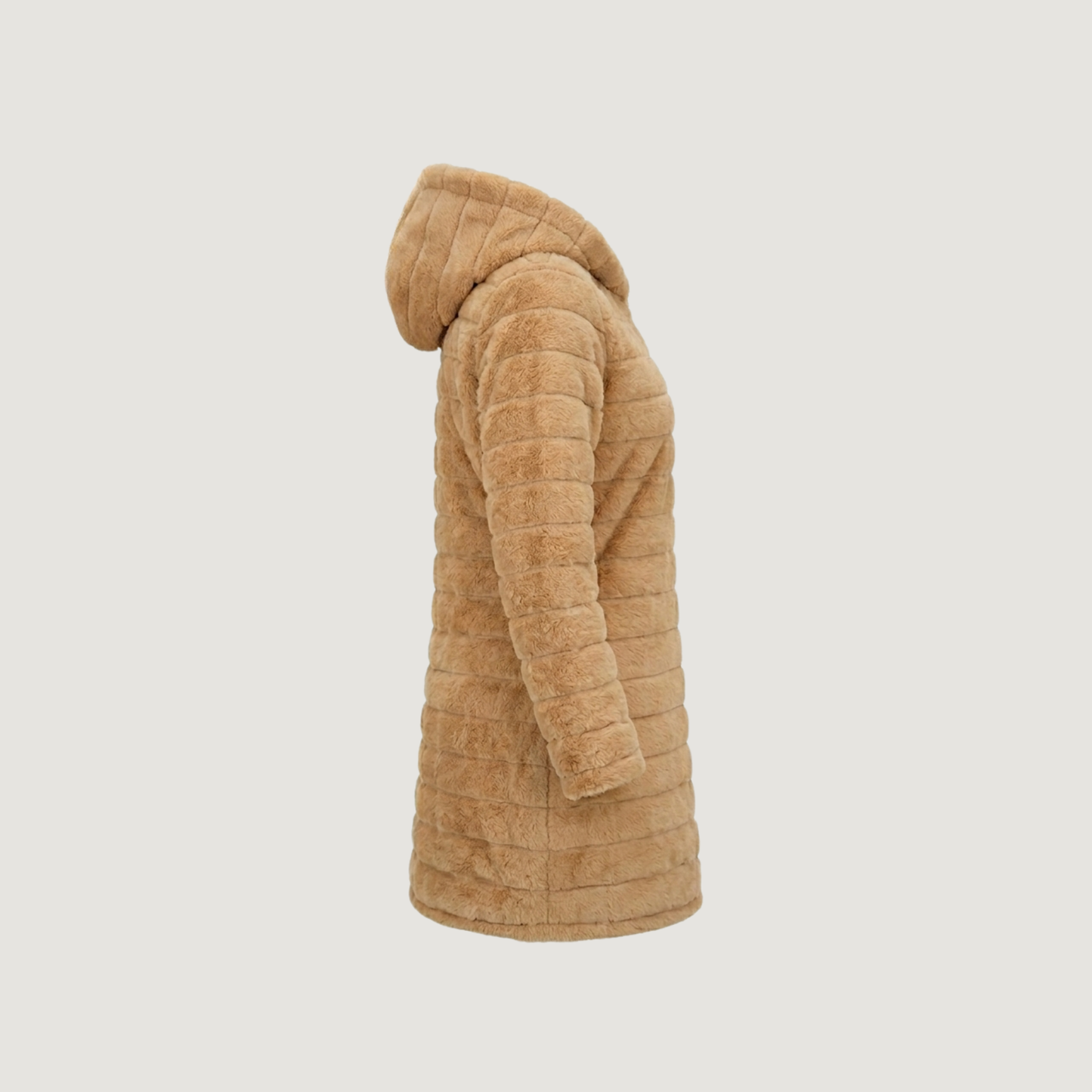 Faux Fur Coat Women-Zippered-Hooded