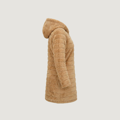 Faux Fur Coat Women-Zippered-Hooded