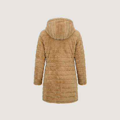 Faux Fur Coat Women-Zippered-Hooded