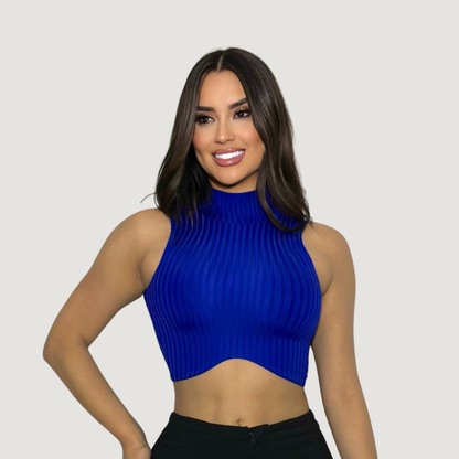 High Neck Tank Top - Chic Style