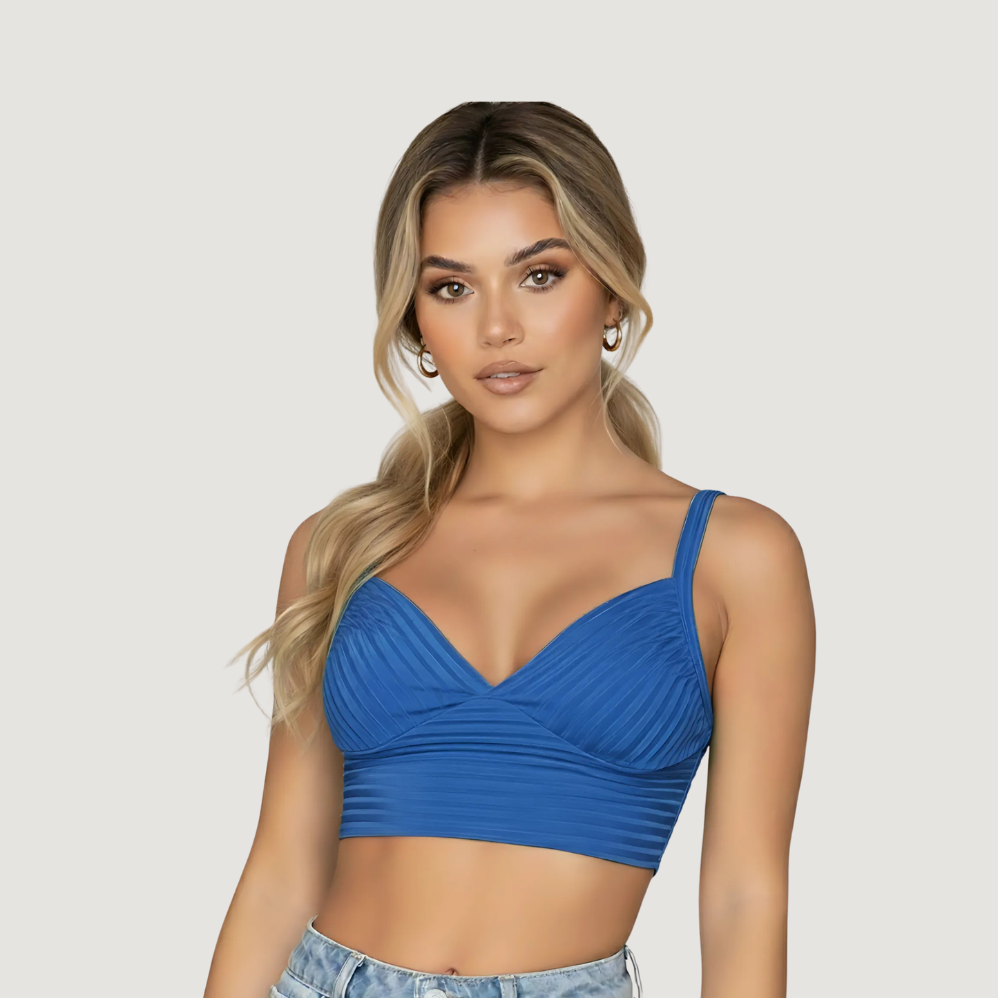 Low-Cut Tank Top with Thick Straps