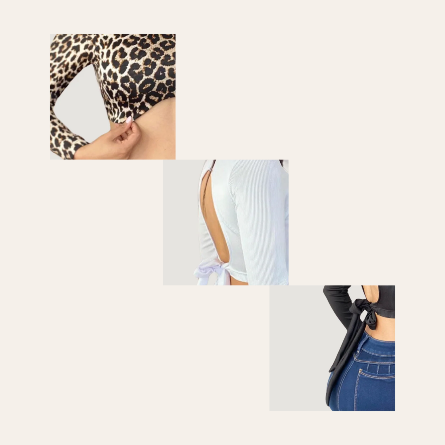 Ribbed Backless Long Sleeve Top..