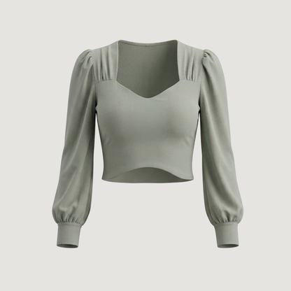 Bishop Sleeve Sweetheart Crop