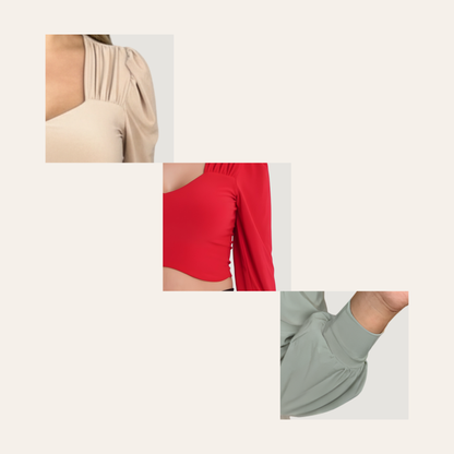 Bishop Sleeve Sweetheart Crop