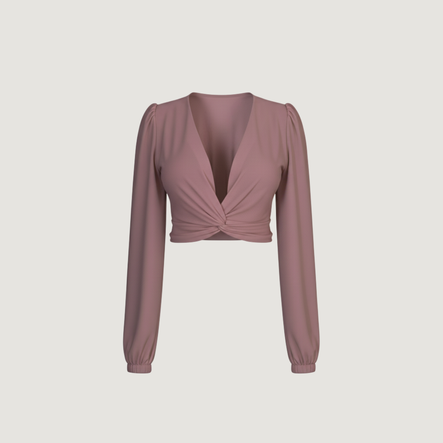 Puffed Sleeve Twist-Front Wrap
