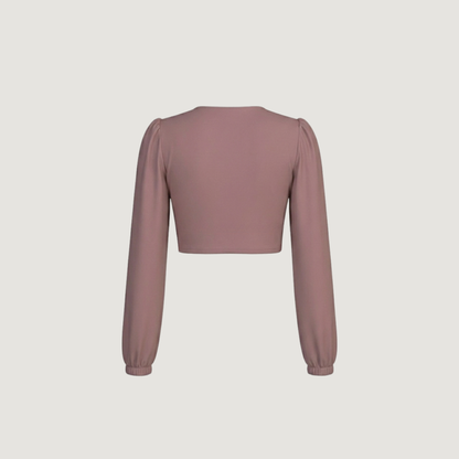 Puffed Sleeve Twist-Front Wrap