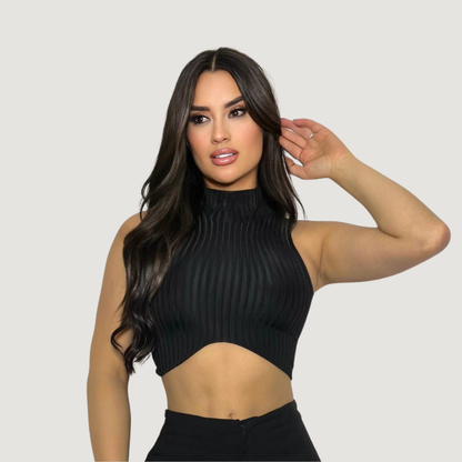 High Neck Tank Top - Chic Style