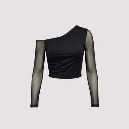 Long Sleeve Blouse Top - Asymmetric