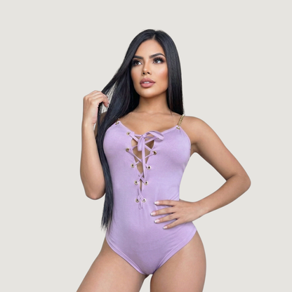 Chain Bodysuit - Criss Cross Front..
