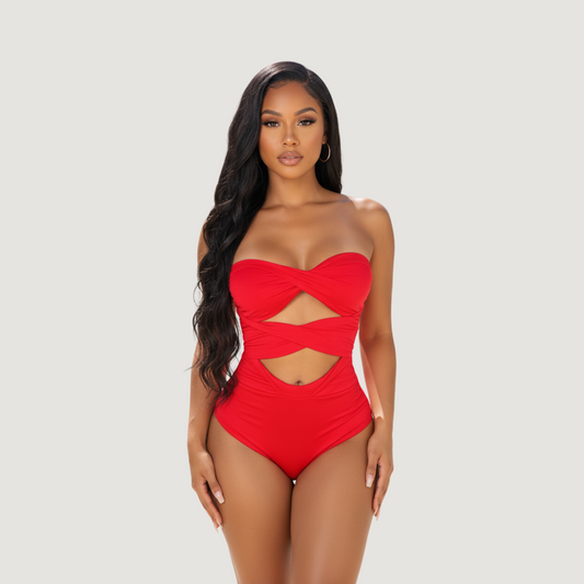Strapless Bodysuit - Waist Cut-Out