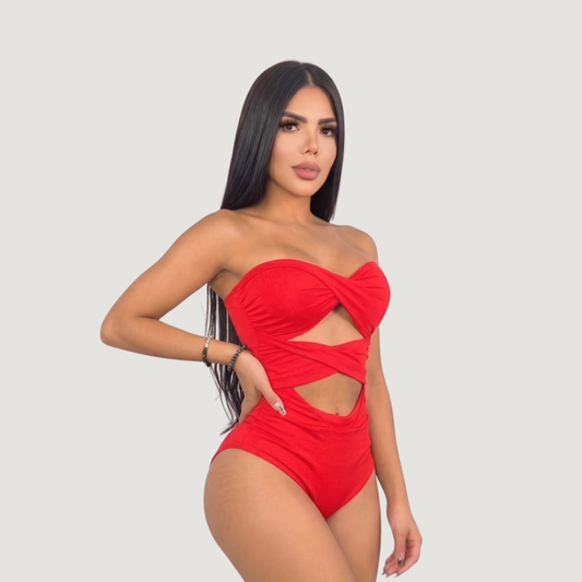 Strapless Bodysuit - Waist Cut-Out