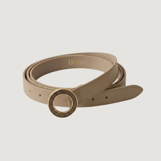Textured Round Buckle Waist Belt