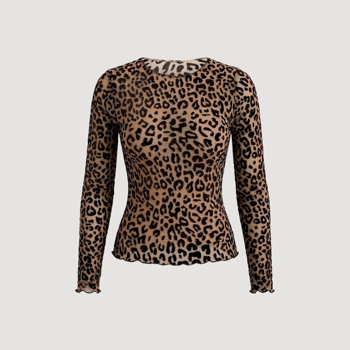 Textured Velvet Mesh Women's Top