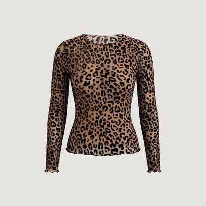 Textured Velvet Mesh Women's Top