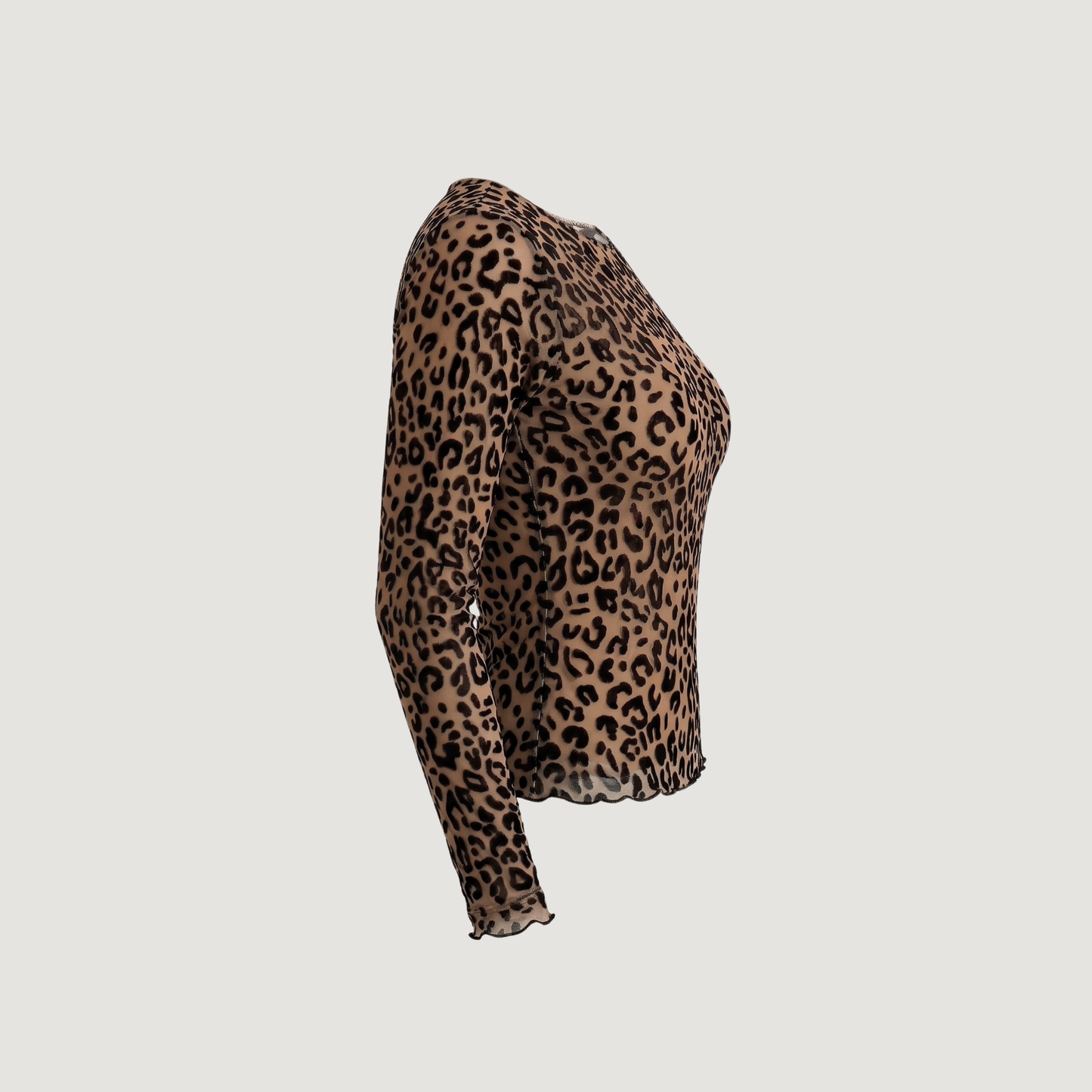 Textured Velvet Mesh Women's Top