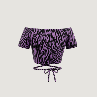 Off-Shoulder Cropped Tee - Short Sleeves..