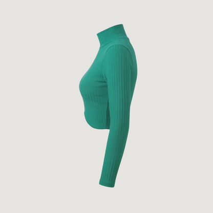 Turtleneck Tank Top - Long Sleeves - Ribbed