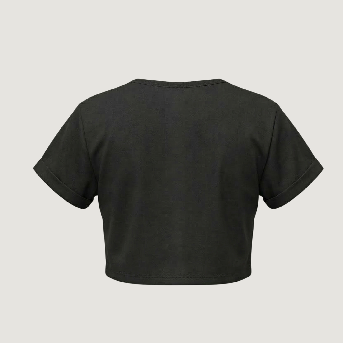 T-Shirt Crop Top - Loose Fit - Chain Detail..