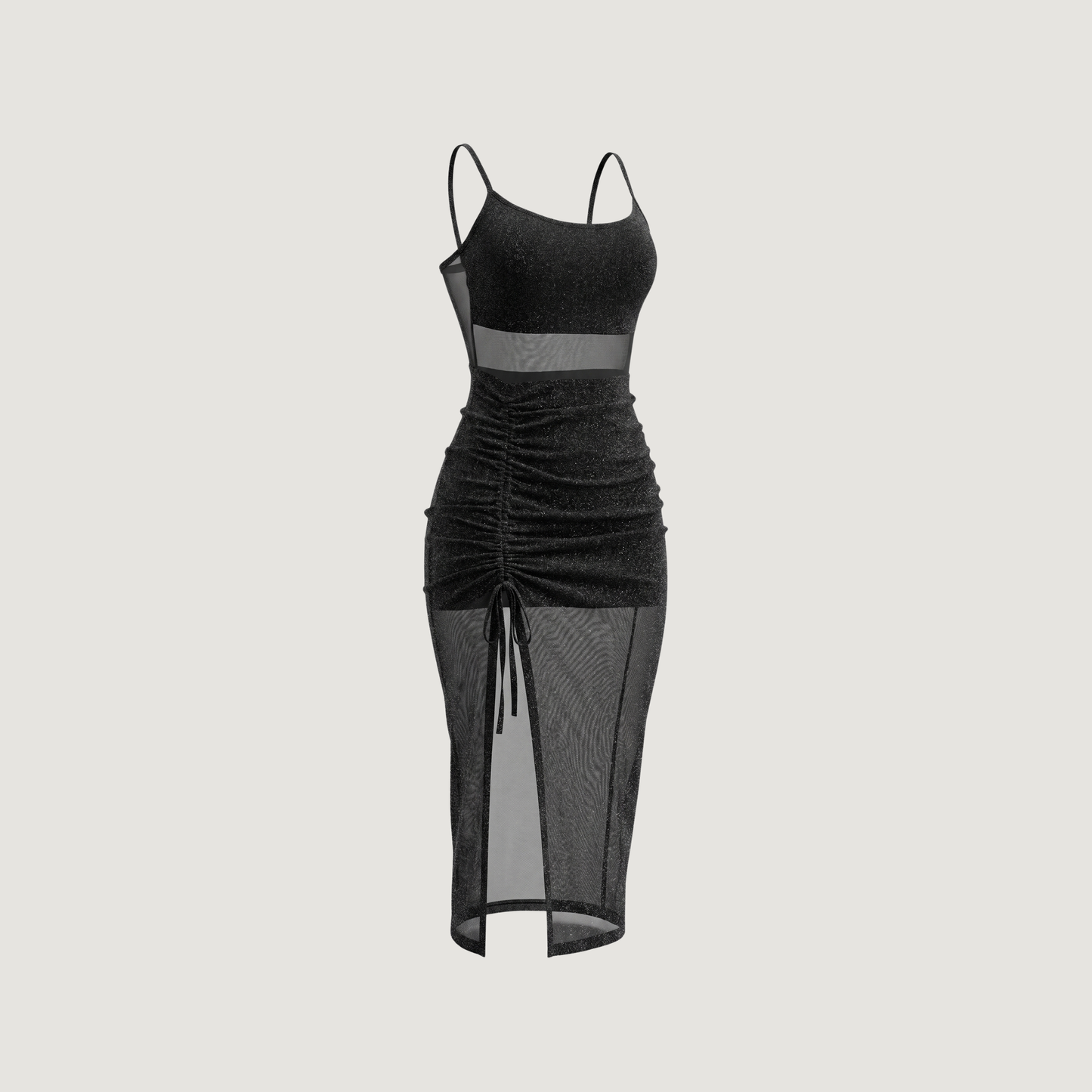 See Through Night Dress-Shiny Mesh