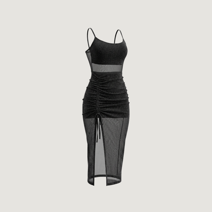 See Through Night Dress-Shiny Mesh
