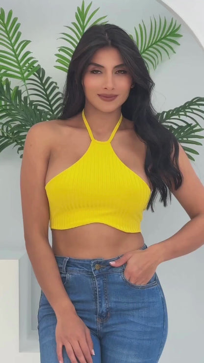 Tank Top with Adjustable Neck Ties..